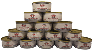 Fifteen 3 oz. cans of Tuna Bloodline Crawfish Bait